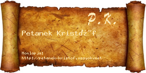 Petanek Kristóf névjegykártya